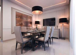 Kitchen interior with black table photo