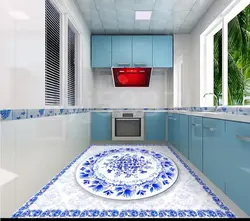 Mavi Mətbəx Döşəmə Dizaynı