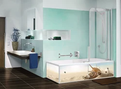 Bathtub with frame and screen photo