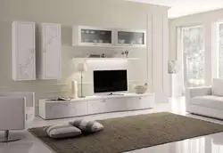 Photo of modern living room walls in white