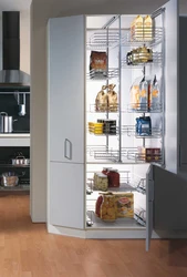 Corner kitchen filling cabinets photo