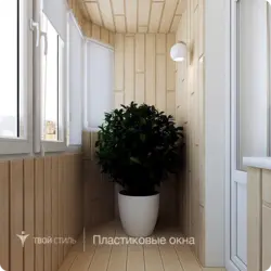 Finishing the loggia with wood photo