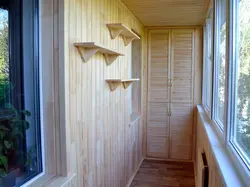 Finishing the loggia with wood photo