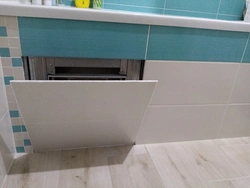 Bathroom screen made of tiles photo