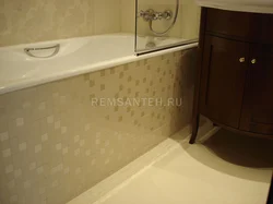 Экран в ванной из плитки фото