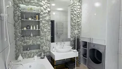 Bath design with pebbles