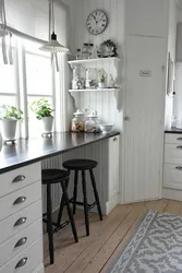 Window sill as a bar counter in the kitchen photo