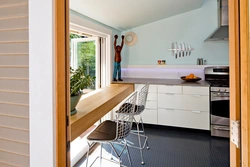 Window Sill As A Bar Counter In The Kitchen Photo