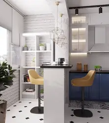 Kitchen living room with access to the balcony design