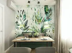 Kitchen design wallpaper leaves