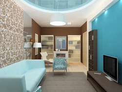 Color ceiling living room photo