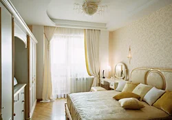 Bedroom white with gold interior photo