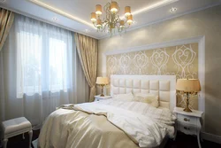 Bedroom white with gold interior photo