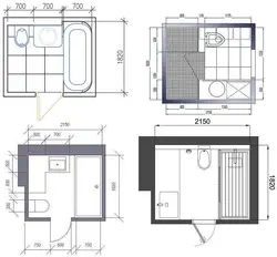 Dimensions of the bathroom combined with toilet photo