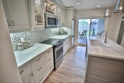 Kitchen countertop in the kitchen interior photo