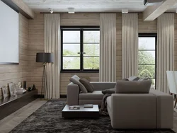 Photo of windows in the living room of a country house