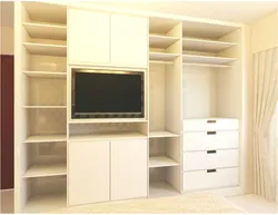 Wall cabinet with TV in the bedroom photo