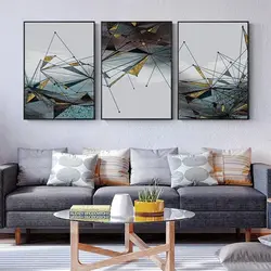 Posters for the interior on the wall in the living room
