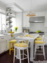 Gray-yellow color in the kitchen interior