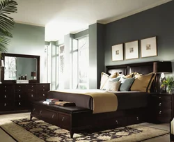 Combination of furniture colors in the bedroom interior