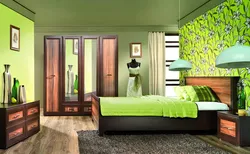 Combination of furniture colors in the bedroom interior