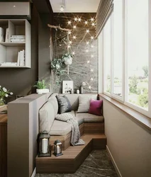 Interior of a corner balcony in an apartment