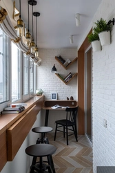 Interior of a corner balcony in an apartment