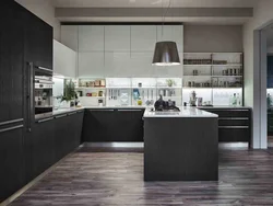 Graphite-colored kitchen photo