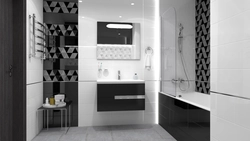 Bathroom design in black and gray tones