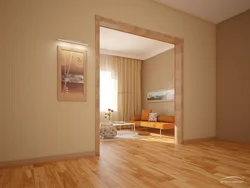 Entrance to the living room without a door in a modern interior