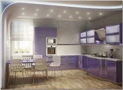 Mətbəx interyerində lilac rəngi