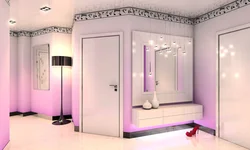 Pink hallway design photo