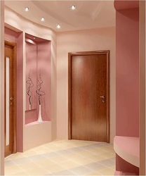 Pink hallway design photo