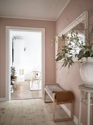 Pink hallway design photo