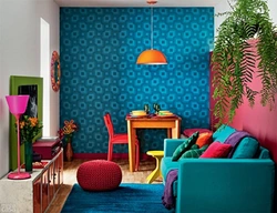 Contrasting interior for the living room