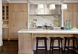 Oak color in the kitchen interior photo