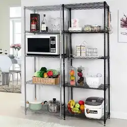 Shelf in the kitchen in the interior photo