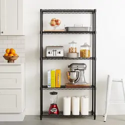 Shelf in the kitchen in the interior photo