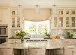 Classic curtains for the kitchen interior photo