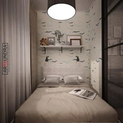 Small bedroom design 6 sq.m. with window
