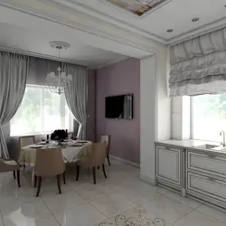 Curtains for the kitchen in neoclassical style photo