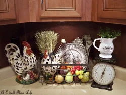 Figurines in the kitchen interior