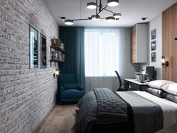 Bedroom design white brick