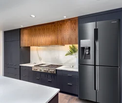 Photo kitchen refrigerator black