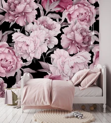 Обои бо peonies дар дохили хоб
