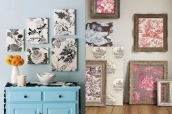 Picture from wallpaper in the bedroom interior