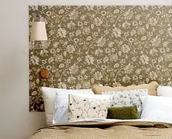 Picture from wallpaper in the bedroom interior