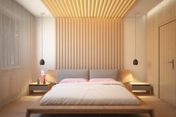 Decor With Slats In The Bedroom Interior