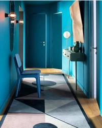 Turquoise color in the hallway photo