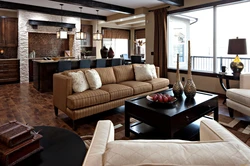 Living Room Design With Sofa In The Center